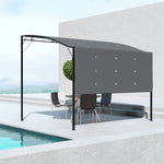 Patio Metal Gazebo Door Window Awning Wall Mount Shelter | Charcoal Gray
