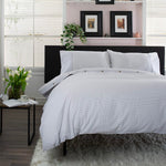 Gingham Cotton Duvet Cover Set – Soft, Breathable Fabric With Double-piped Edging | Super King | Grey