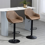 Adjustable Barstools With Footrest Set Of 2 | Brown
