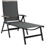 Outdoor Folding Sun Lounger W/ Adjustable Backrest | Gray