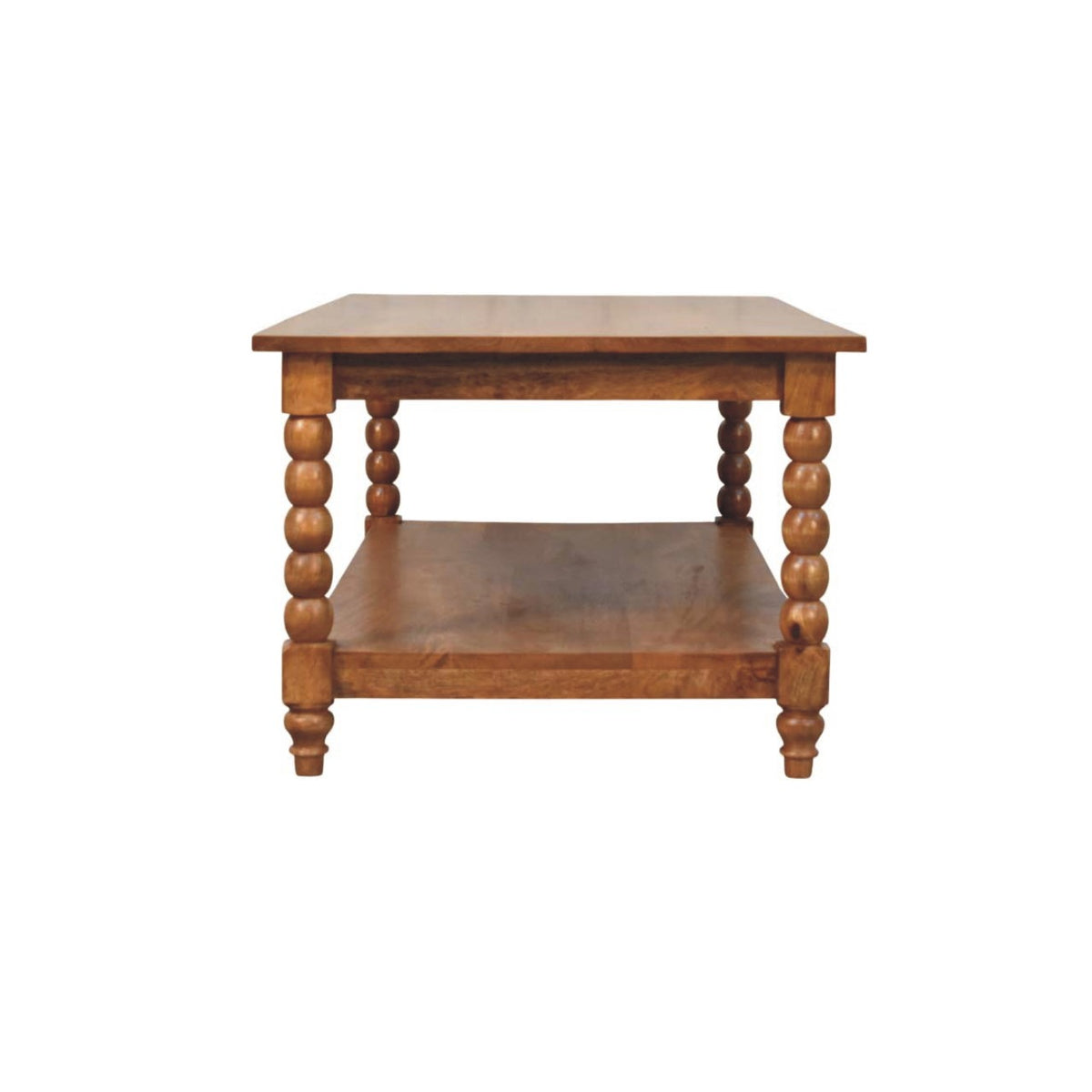 Solid Wood Spindle Coffee Table With Open Shelf