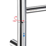 Polished Stainless Steel Heated Swivel Arm Towel Warmer Rack | Polished Stainless Steel