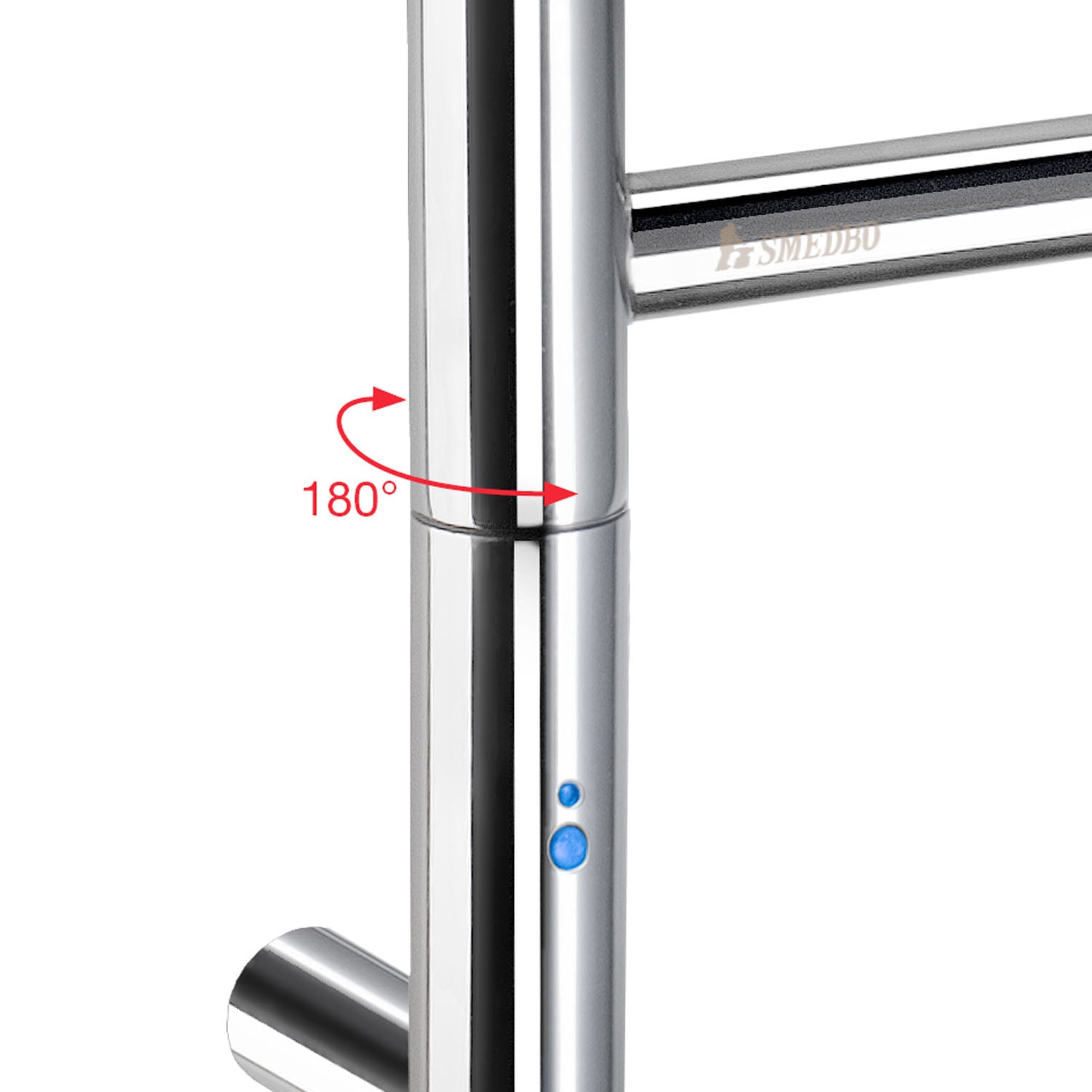 Polished Stainless Steel Heated Swivel Arm Towel Warmer Rack | Polished Stainless Steel