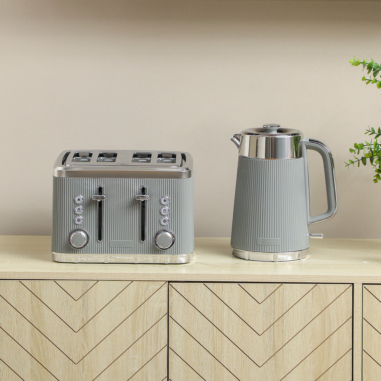 Rapid Boil Kettle & Toaster Set | Tan