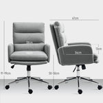 Upholstered Desk Chair With Height Adjustable | One Size | Grey