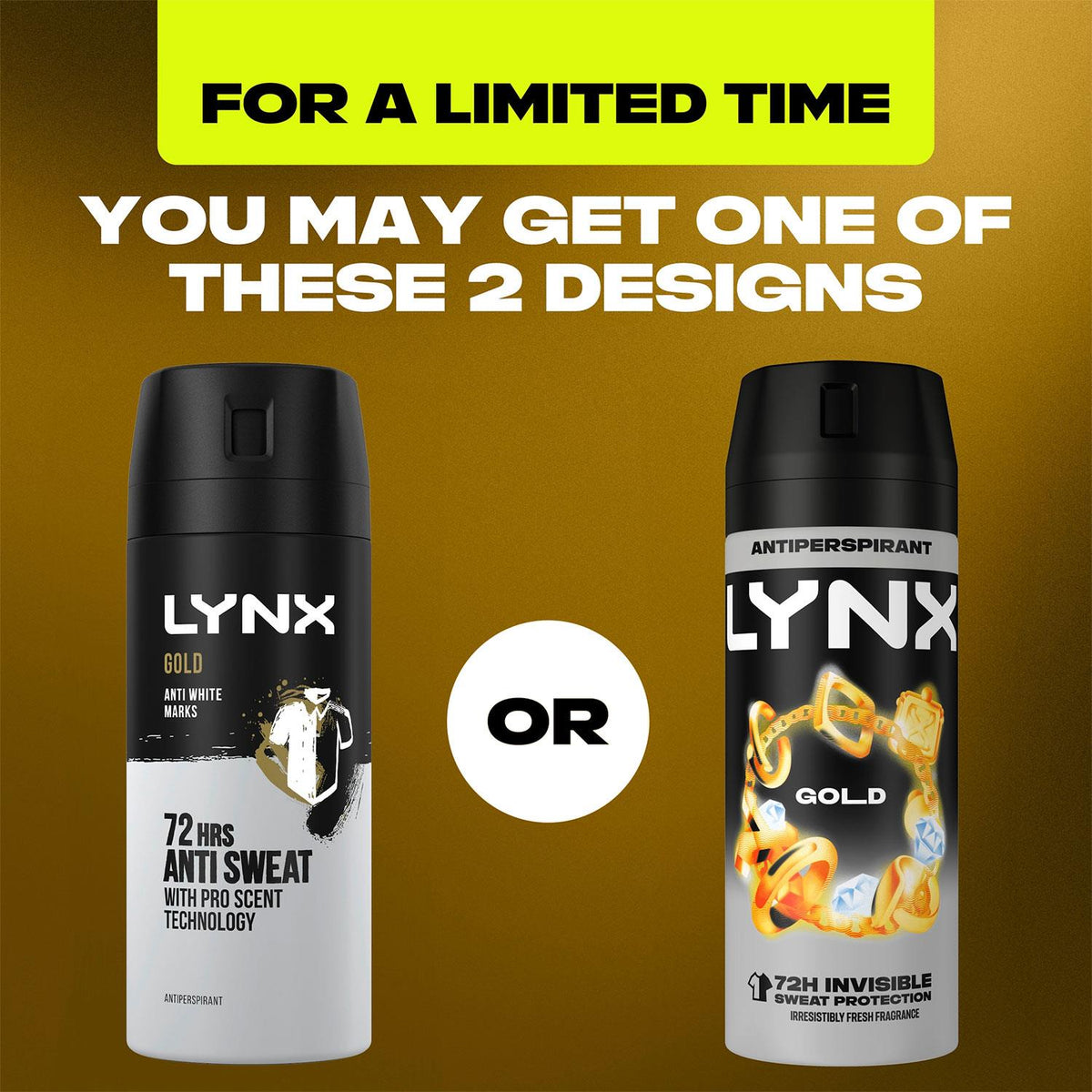 Anti-perspirant Deodorant Body Spray Gold 72h Anti White Marks 150ml | Set of 24