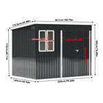 8.5x5.5ft Heavy Duty Outdoor Metal Garden Shed Lockable Weatherproof Storage Shed For Patio Or Backyard