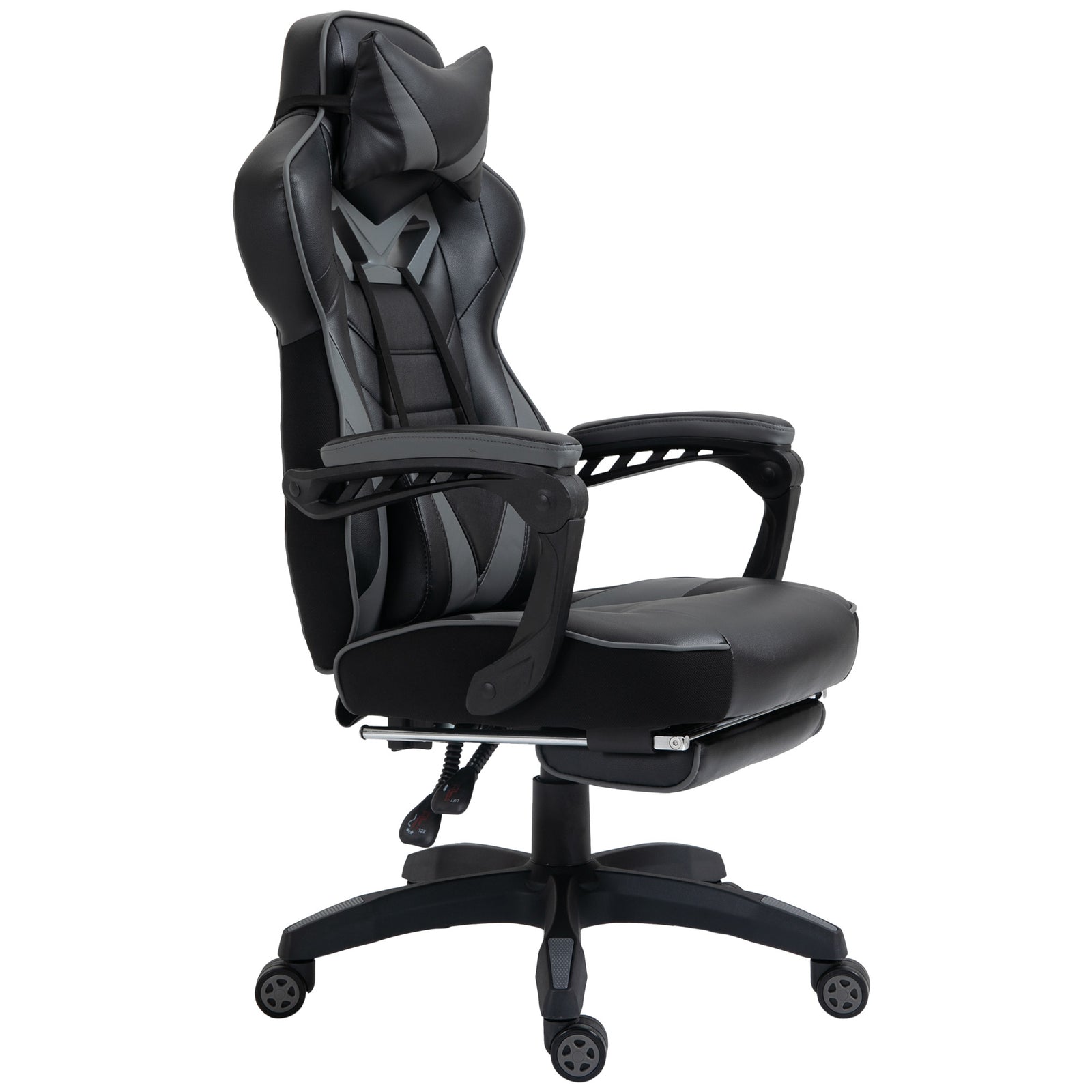 Gaming Chair Reclining W/ Footrest | Gray