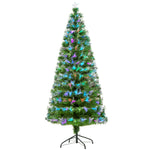 6ft Multicoloured Artificial Christmas Tree W/ Pre-lit Modes Metal Stand | 6ft | Green