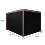 Wood Effect Aluminium Pergola With Blinds | 4m x 3m | Brown