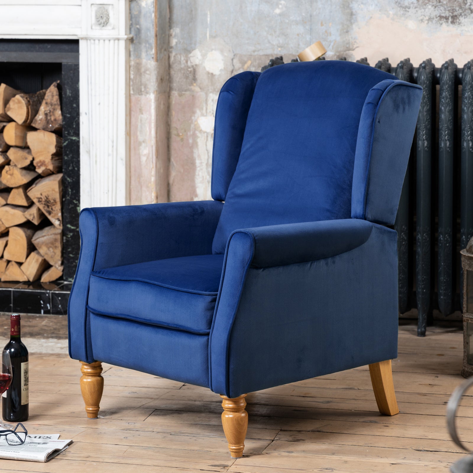 Barksdale Recliner Armchair | Dark Blue