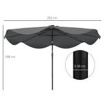 Solar Garden Parasol W/ Led, Tilt | Dark Gray