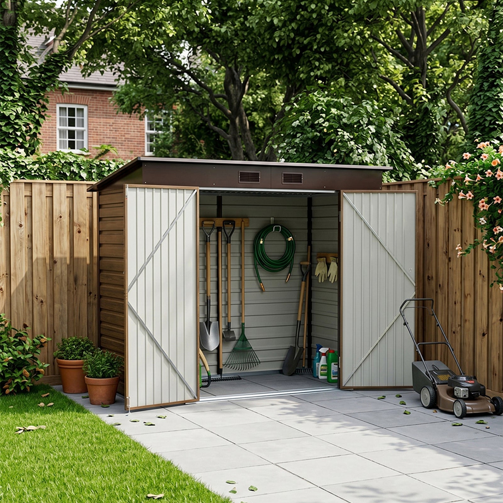 Breeins 8x4FT Outdoor Metal Storage Shed