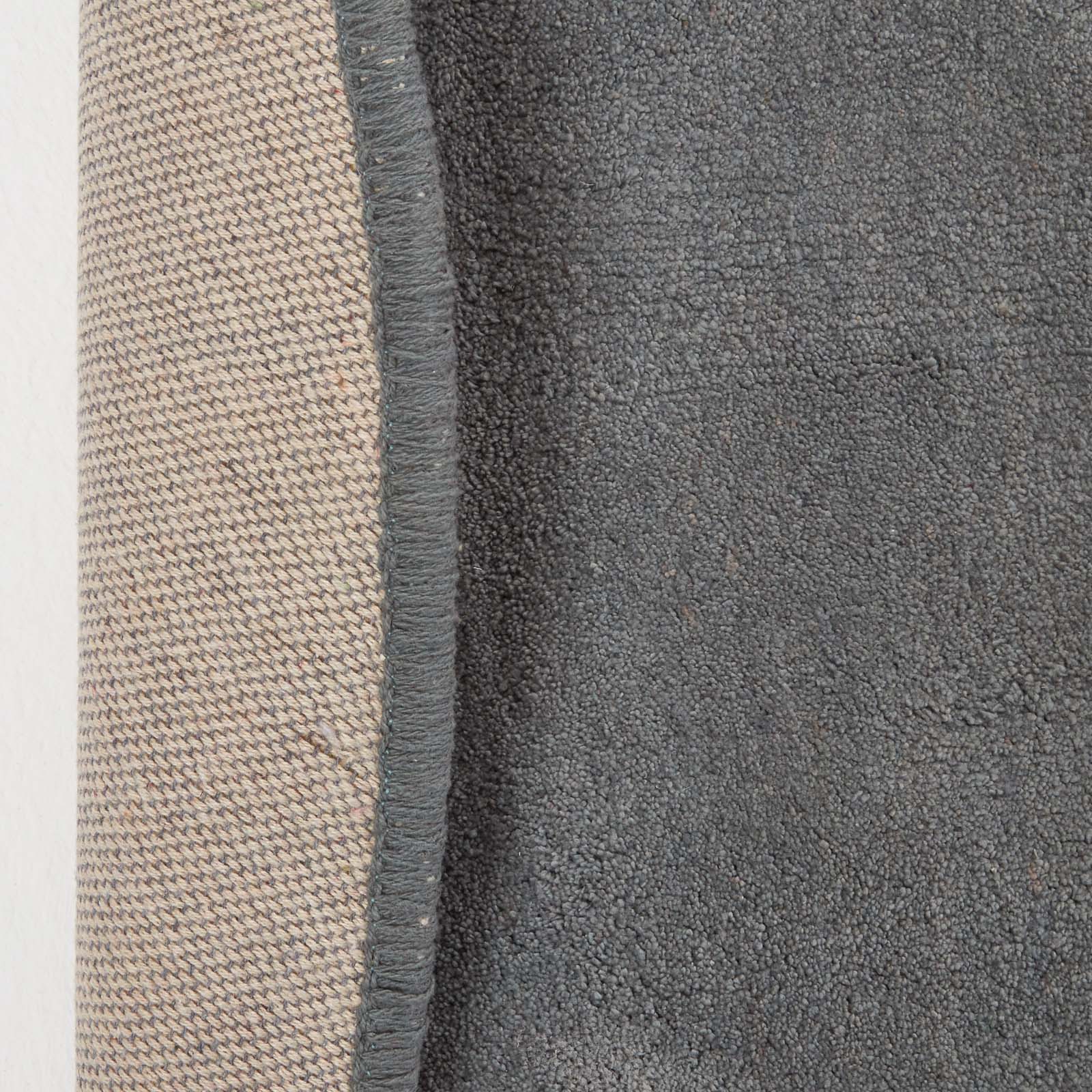 Hand Tufted Plain Cotton Large Round Rug | 70cm x 70cm | Grey