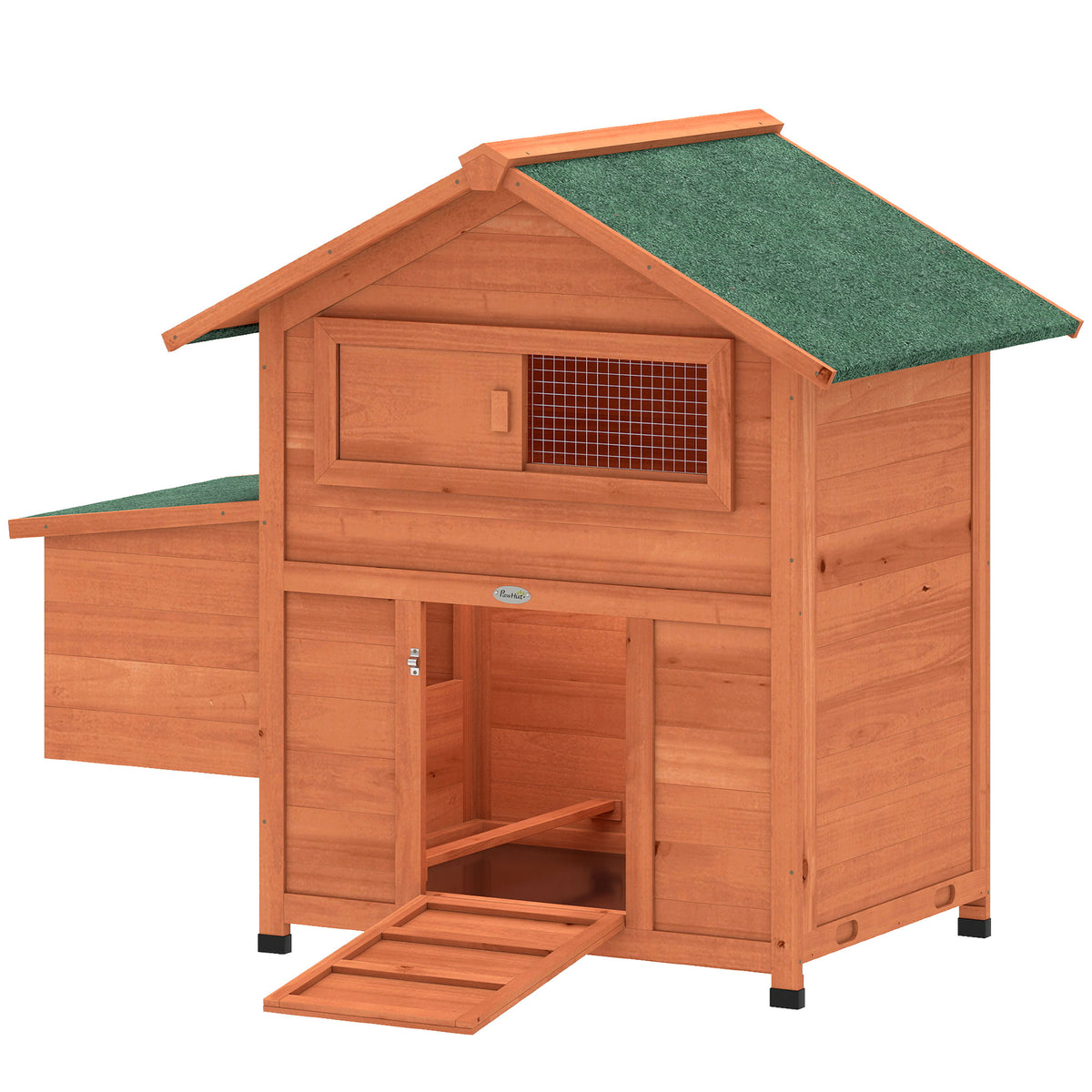 PawHut Chicken Coop, Wooden Hen House With Nesting Box, Pull-out Tray