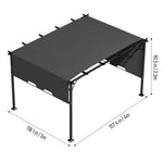 3x 3m/3x 4m Retractable Pergola With Pa-coated Polyester Canopy Outdoor Sun Shade Shelter With Steel Frame For Patio | 3m x 4m | Dark Grey