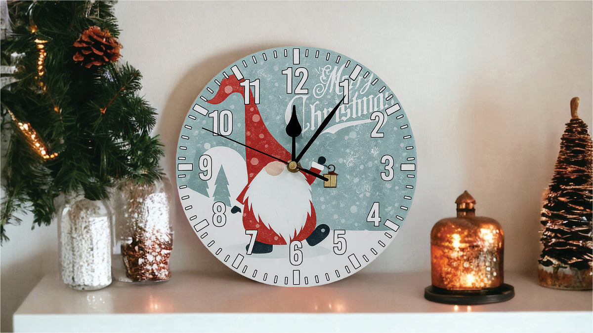 Xmas Haus Christmas Wall Clock (indoor), Santa Gonk