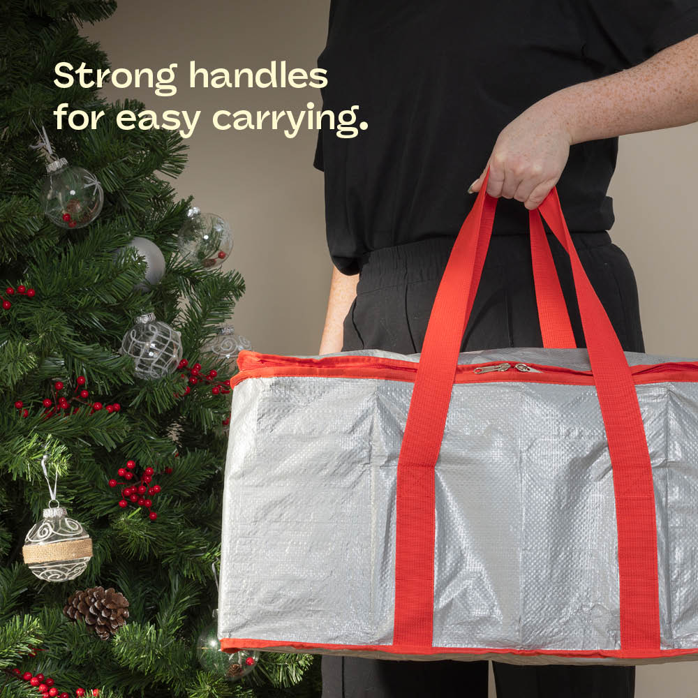 Red Decoration Storage Bag Spacious Organiser With Dividers