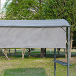 7ft Outdoor Double-tier Bbq Grill Canopy Gazebo With 2 Shelf