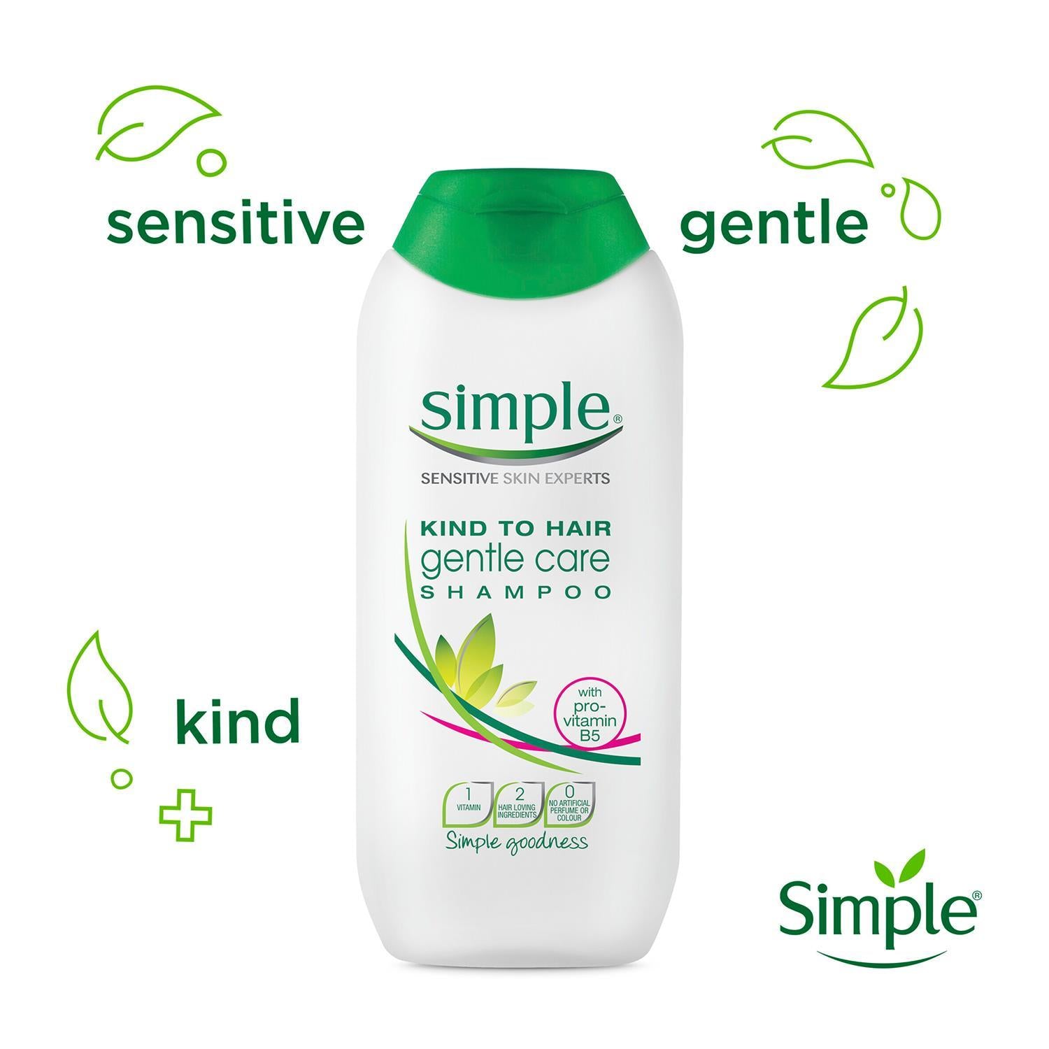 Simple Gentle Care Shampoo 200ml & Moisturiser 125ml 3-pack Bundle