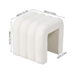 Modern U-shaped Upholstered Footstool | One Size | White