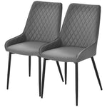 Quilted Pu Leather Dining Chairs, Metal Frame