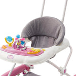 Adjustable Baby Walker, Foldable Walker, Multifunctional Baby Walker, Feeding Tray, Interactive Music, Toys, Wheel Safety Breaks | Pink