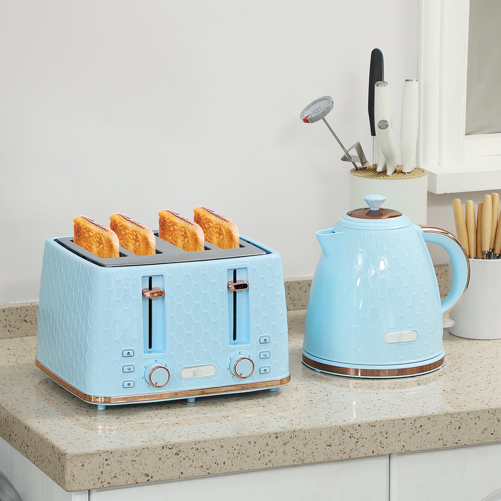 1.7l Kettle Set With Crumb Tray | Blue