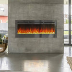 40/50/60-inch Wall Mounted & Recessed Led Electric Fireplace With 12 Flame Colors, Adjustable Brightness & Remote Control | Medium