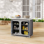 Portable Outdoor Camping Kitchen Unit With 6 Storage Shelves
