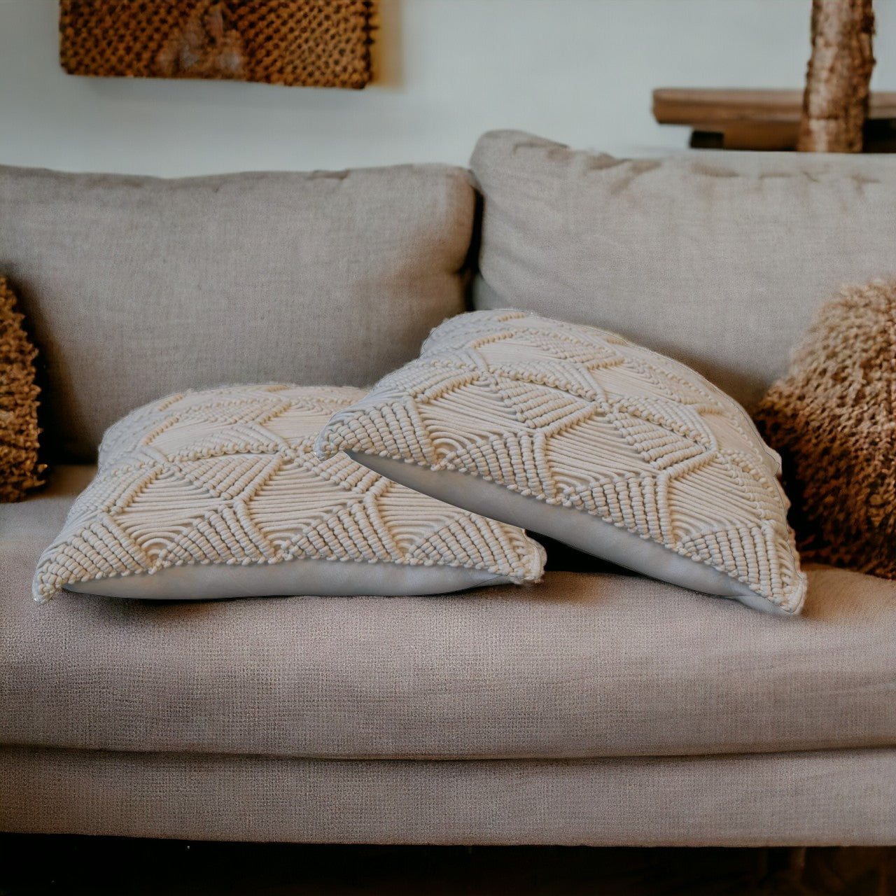 Artisan Furniture 2x Esmi Natural White Cushions