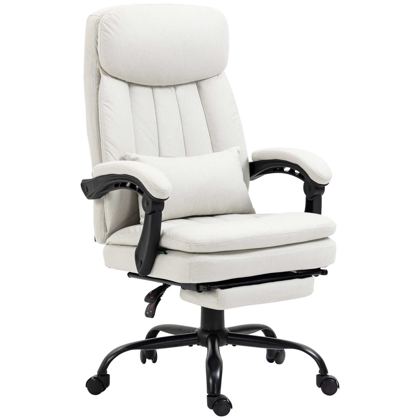 Microfibre Massage Chair Lumbar White | Cream