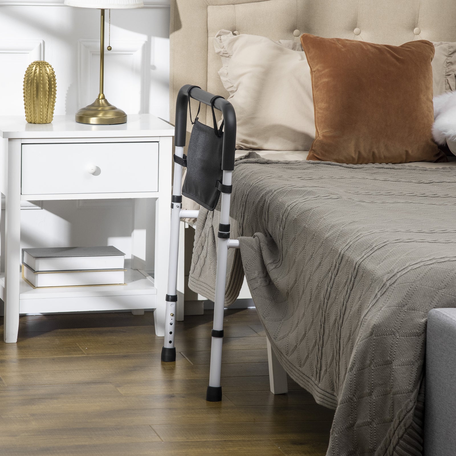 Adjustable Bed Assist Rail Grab Bar For Senior And Disabled