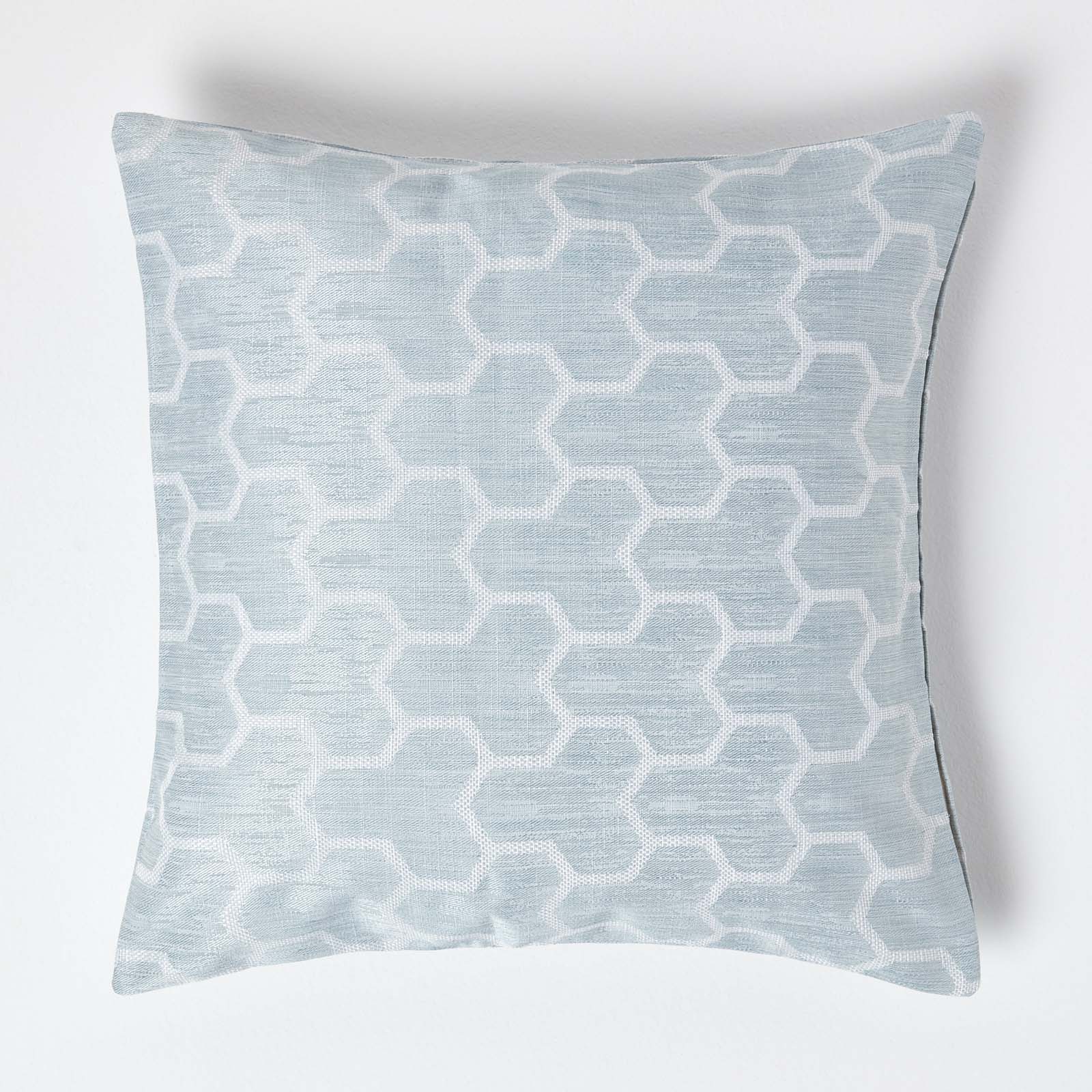 Geometric Jacquard Cushion Cover | 45cm x 45cm | Blue