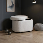 Breeins Modern Teddy Fleece Storage Ottoman With Plastic Legs
