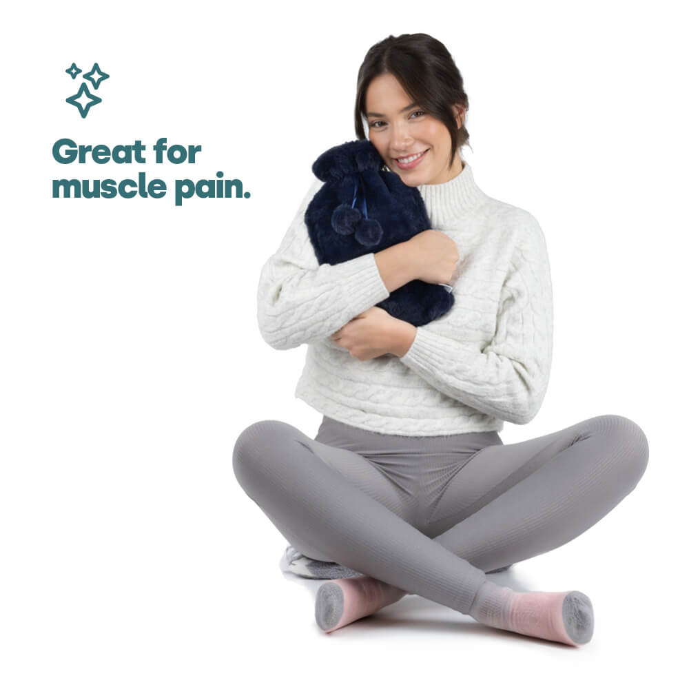 Plush Hot Water Bottle | Navy Blue