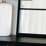 Kyō - Metal Rectangle Lattice Window Mirror | 120cm x 95cm | Black