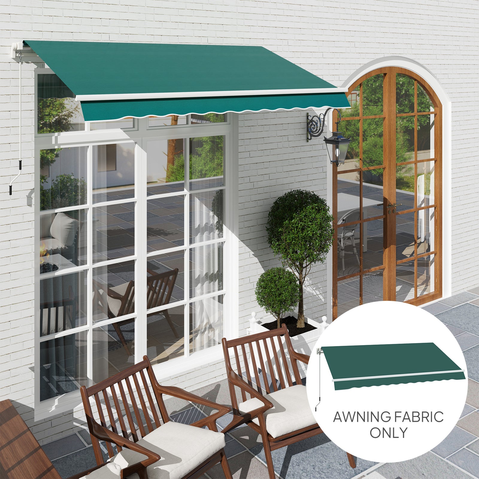 Replacement Canopy For 3 X 2.5 M Awning (Fabric Only) | Green