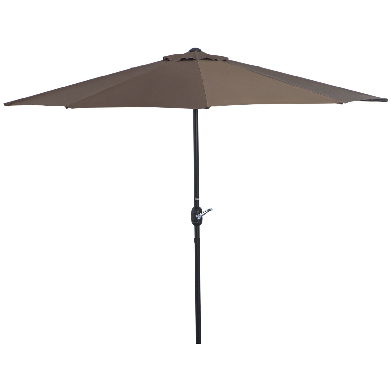 2.7m Half Round Parasol Balcony Shade | Brown