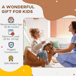 Kids Rocking Horse W/ Sound, Safety Belt - Brown