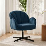 Modern Accent Chair, Shell Swivel Armchair | Dark Blue