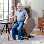 Linen Fabric Electric Recliner Chair With Remote Control | Brown