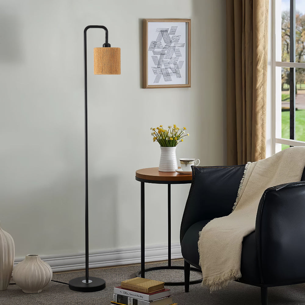 Modern Cylindrical Rope Floor Lamp