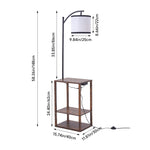 Modern Metal Floor Lamp Side Table 2 In 1