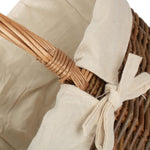 White Lined Country Oval Wicker Shopping Basket | Small | White