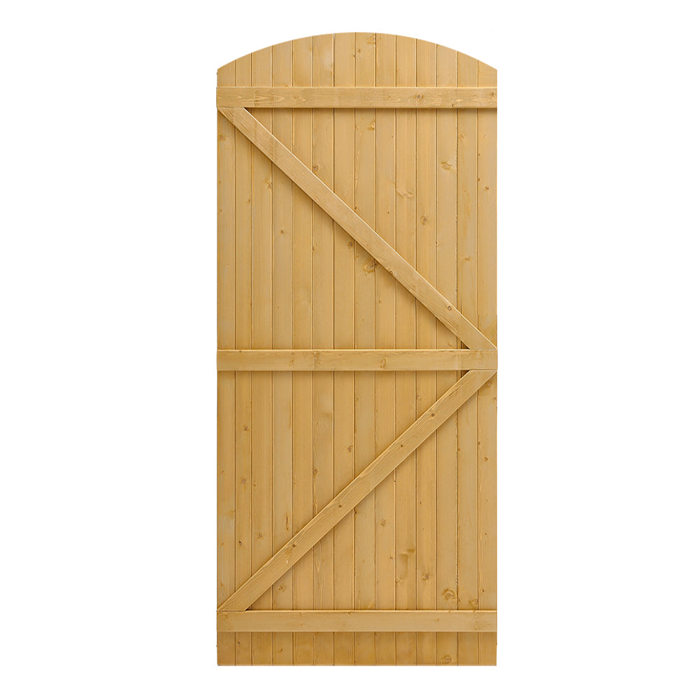 90cm W X 150/180/210cm H Semi Braced Arch Top Strong Wooden Garden Gate | 210cm