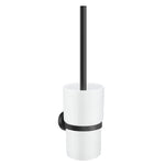 Wall Mounted Toilet Brush And Porcelain Container | Black