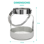 Hurricane Glass Lantern - White