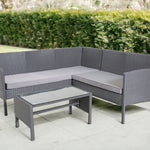 The Lakewood Grey Corner Rattan Set - 5 Seat