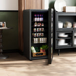 Glass Door Beverage Cooler With Led Light | 99l | Black